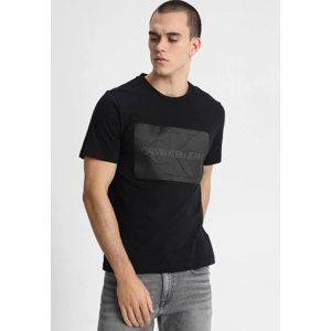 Calvin Klein pánské černé tričko Sateen - L (99)